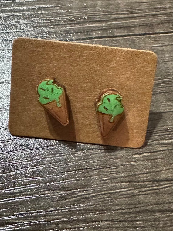 Ice Cream * Sundae * Stud Earrings * Options & Customizations Available