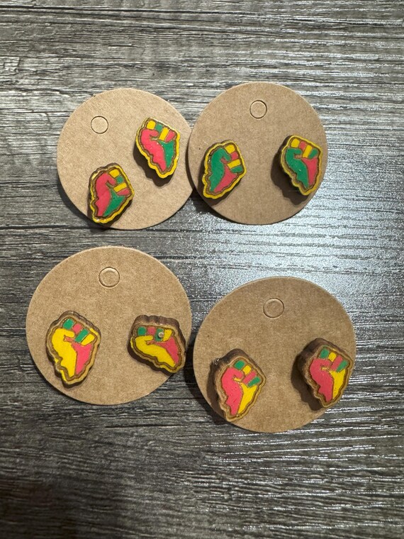 Juneteenth Stud Earrings * Africa Fist Shape