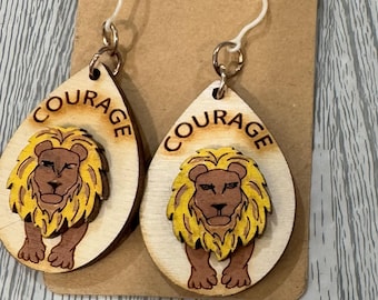 Engraved Lion Earrings * Options Available