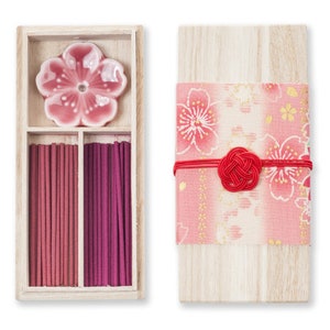 Sakura Cherry Blossom Japanese Incense Set • Japanese Gift • Organic Home Fragrance • Mother's Day • Peach Raspberry Jasmine • Bergamot