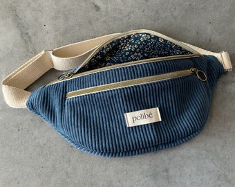 Sac banane -  Velours bleu marine - Taille Adulte