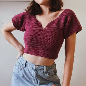 Crochet Top Pattern // TIMMY TOP // Short sleeve crop top