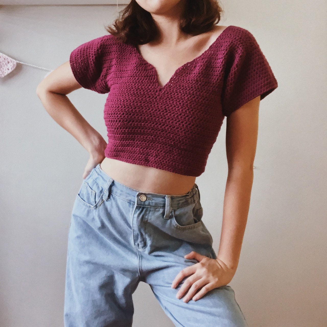 Crochet Top Pattern // TIMMY TOP // Short Sleeve Crop Top - Etsy
