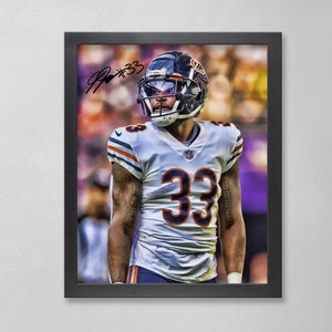 Jaylon Johnson Chicago Bears Poster Art Autographed NFL 4x6, 5x7, 8x10, 9x12, 11x14, 16x20, 18x24, 24x36 Personalized Gifts for  Birthday