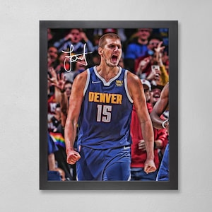 Nikola Jokić Denver Nuggets Poster Art Autographed NBA 4x6, 5x7, 8x10, 9x12, 11x14, 16x20, 18x24, 24x36 Personalized Gifts for  Birthday