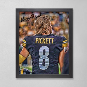 Kenny Pickett Pittsburgh Steelers Poster Art Autographed NFL 4x6, 5x7, 8x10, 9x12, 11x14, 16x20, 18x24, 24x36 Personalized Gift  Birthday