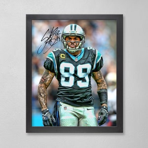 Steve Smith Carolina Panthers Poster Art Autographed NFL 4x6, 5x7, 8x10, 9x12, 11x14, 16x20, 18x24, 24x36 Personalized Gifts for  Birthday
