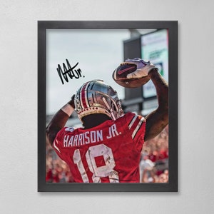Póster de Marvin Harrison Jr. Ohio State Buckeyes autografiado por la NCAA en tamaños 4 x 6, 5 x 7, 8 x 10, 9 x 12, 11 x 14, 16 x 20, 18 x 24, 24 x 36, personalizado para cumpleaños