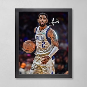 Kyrie Irving in Action Cleveland Cavaliers 8 x 10 Framed Basketball Photo  with Engraved Autograph