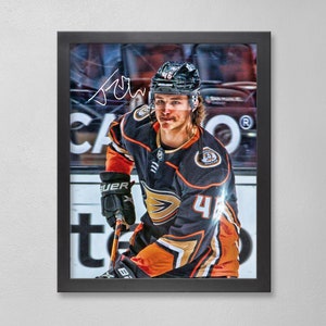 Trevor Zegras Anaheim Ducks Poster Art Autographed NHL 4x6, 5x7, 8x10, 9x12, 11x14, 16x20, 18x24, 24x36 Personalized Gifts for  Birthday