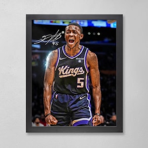 Affiche de De'Aaron Fox Sacramento Kings dédicacée NBA 4 x 6, 5 x 7, 8 x 10, 9 x 12, 11 x 14, 16 x 20, 18 x 24, 24 x 36, cadeau personnalisé d'anniversaire BDAY