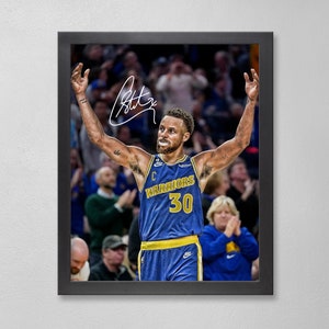 Stephen Curry Golden State Warriors Poster Art Autographed NBA 4x6, 5x7, 8x10, 9x12, 11x14, 16x20, 18x24, 24x36 Personalized Gifts  BDAY