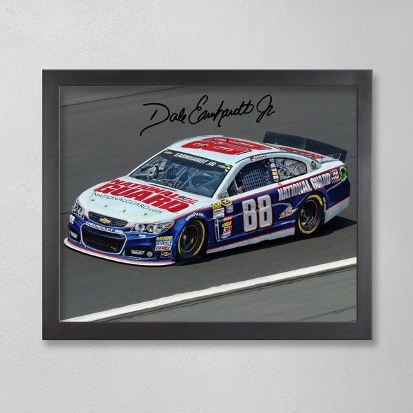 Dale Earnhardt Jr. NASCAR #88 Poster Art Autografiado 4x6, 5x7, 8x10, 9x12, 11x14, 16x20, 18x24, 24x36 Regalos personalizados para cumpleaños