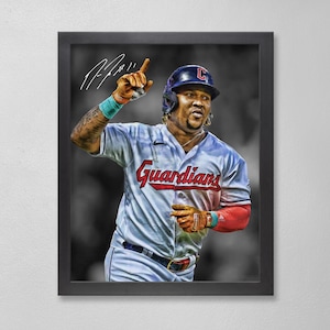 José Ramírez Cleveland Guardians Poster Art Autographed MLB 4x6, 5x7, 8x10, 9x12, 11x14, 16x20, 18x24, 24x36 Personalized Gift for  BDAY