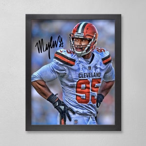 Myles Garrett Cleveland Browns Poster Art Autographed NFL 4x6, 5x7, 8x10, 9x12, 11x14, 16x20, 18x24, 24x36 Personalized Gifts for  Birthday
