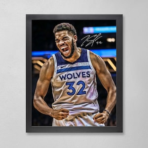 Karl-Anthony Towns Minnesota Timberwolves poster kunst gesigneerd NBA 4 x 6, 5 x 7, 8 x 10, 9 x 12, 11 x 14, 16 x 20, 18 x 24, 24 x 36 gepersonaliseerd cadeau