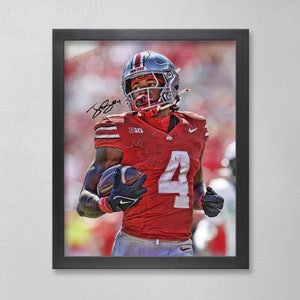 Póster autografiado de los Ohio State Buckeyes de Jeremiah Smith, NCAA, 4 x 6, 5 x 7, 8 x 10, 9 x 12, 11 x 14, 16 x 20, 18 x 24, 24 x 36, regalo de cumpleaños personalizado