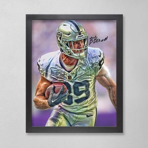 Brock Bowers Las Vegas Raiders Poster Art Autografato NFL 4x6, 5x7, 8x10, 9x12, 11x14, 16x20, 18x24, 24x36 Regali personalizzati per il compleanno