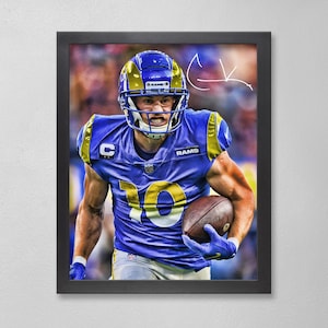 Cooper Kupp Los Angeles Rams Poster Art Autographed NFL 4x6, 5x7, 8x10, 9x12, 11x14, 16x20, 18x24, 24x36 Personalized Gifts for  Birthday