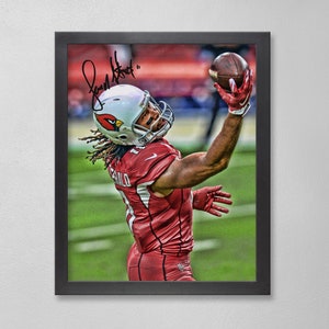 Larry Fitzgerald Arizona CardinalsPoster Art Autographed NFL 4x6, 5x7, 8x10, 9x12, 11x14, 16x20, 18x24, 24x36 Personalized Gift  Birthday