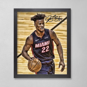 Jimmy Butler Miami Heat Poster Art Autographed NBA 4x6, 5x7, 8x10, 9x12, 11x14, 16x20, 18x24, 24x36 Personalized Gifts for  Birthday BDAY