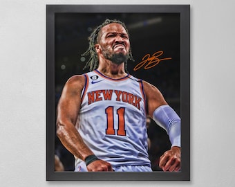 Jalen Brunson New York Knicks Poster Art Autographed NBA 4x6, 5x7, 8x10, 9x12, 11x14, 16x20, 18x24, 24x36 Personalized Gifts for Birthday