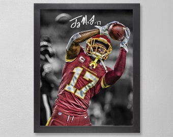 Terry McLaurin Washington Commanders Poster Art Autographed NFL 4x6, 5x7, 8x10, 9x12, 11x14, 16x20, 18x24, 24x36 Personalized  Birthday