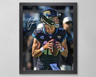 Trevor Lawrence Jacksonville Jaguars Poster Art Autographed NFL 4x6, 5x7, 8x10, 9x12, 11x14, 16x20, 18x24, 24x36 Personalized Gifts Dad