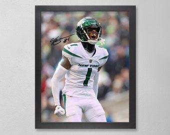 Sauce Gardner New York Jets Poster Art Autographed NFL 4x6, 5x7, 8x10, 9x12, 11x14, 16x20, 18x24, 24x36 Personalized Gifts Dad