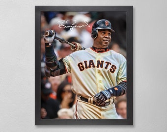 Barry Bonds San Francisco Giants Poster Art Autographed MLB 4x6, 5x7, 8x10, 9x12, 11x14, 16x20, 18x24, 24x36 Personalized Gifts  Birthday