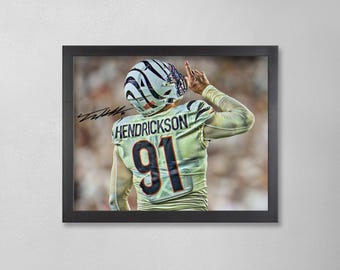 Trey Hendrickson Autogrammed Style Poster: Cincinnati Bengals NFL Personalisierte Kunst