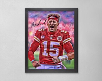 Patrick Mahomes Autographed Style Poster: Kansas City Chiefs NFL Personalized Art