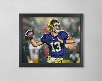 CJ Carr Autographed Style Poster: Notre Dame Fighting Irish NCAA Personalized Art