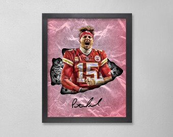 Patrick Mahomes Autographed Style Poster: Kansas City Chiefs NFL Personalized Art