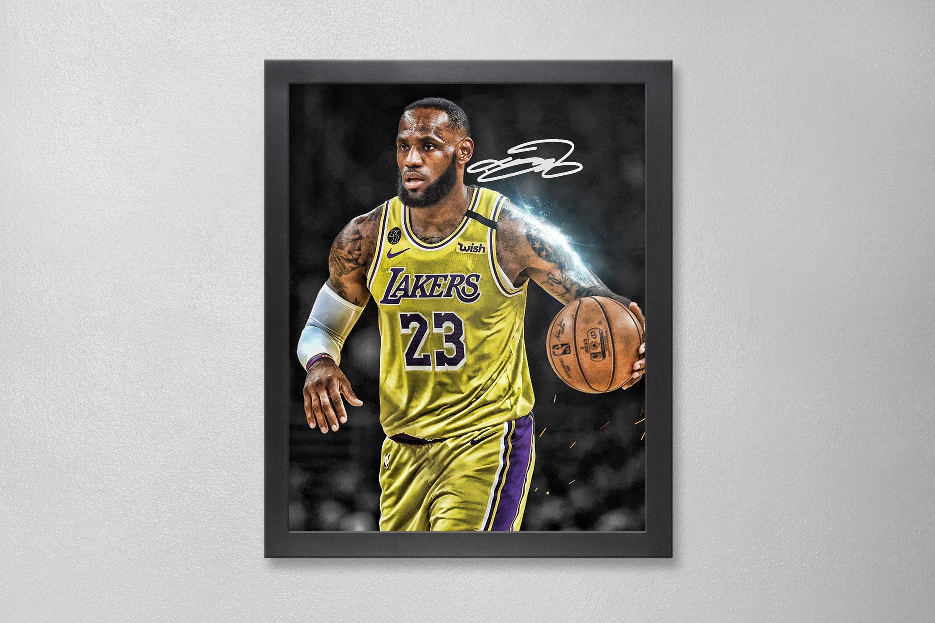 Lebron James Los Angeles Lakers Poster Art Autogramm NBA 4x6 5x7