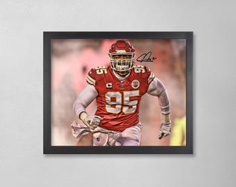 Chris Jones Autographed Style Poster: Kansas City Chiefs NFL Personalized Art