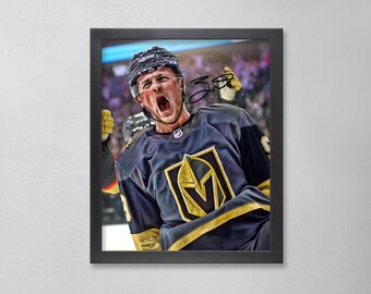 Jack Eichel Autogrammed Style Poster: Vegas Golden Knights NHL Personalisierte Kunst