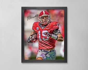 Brock Bowers Autogrammed Style Poster: Georgia Bulldogs Nickelfrei