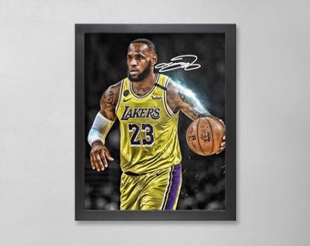 signed lebron poster