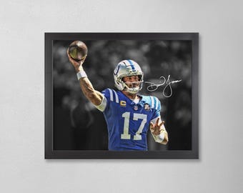 Daniel Jones Autographed Style Poster: Indianapolis Colts NFL Personalized Art