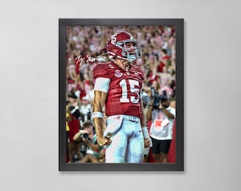 Póster autografiado de Ty Simpson: Arte personalizado de Alabama Crimson Tide NCAA