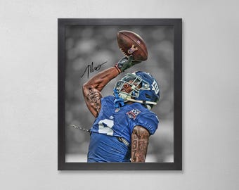 Malik Nabers Autographed Style Poster: New York Giants NFL Personalized Art