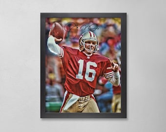 Póster autografiado de Joe Montana: Arte personalizado de los San Francisco 49ers de la NFL