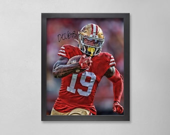 Póster autografiado de Deebo Samuel: Arte personalizado de los San Francisco 49ers de la NFL