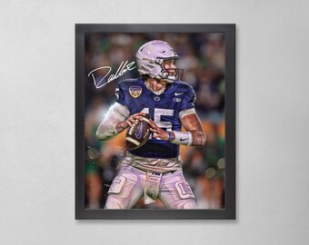 Póster autografiado de Drew Allar: Arte personalizado de los Penn State Nittany Lions
