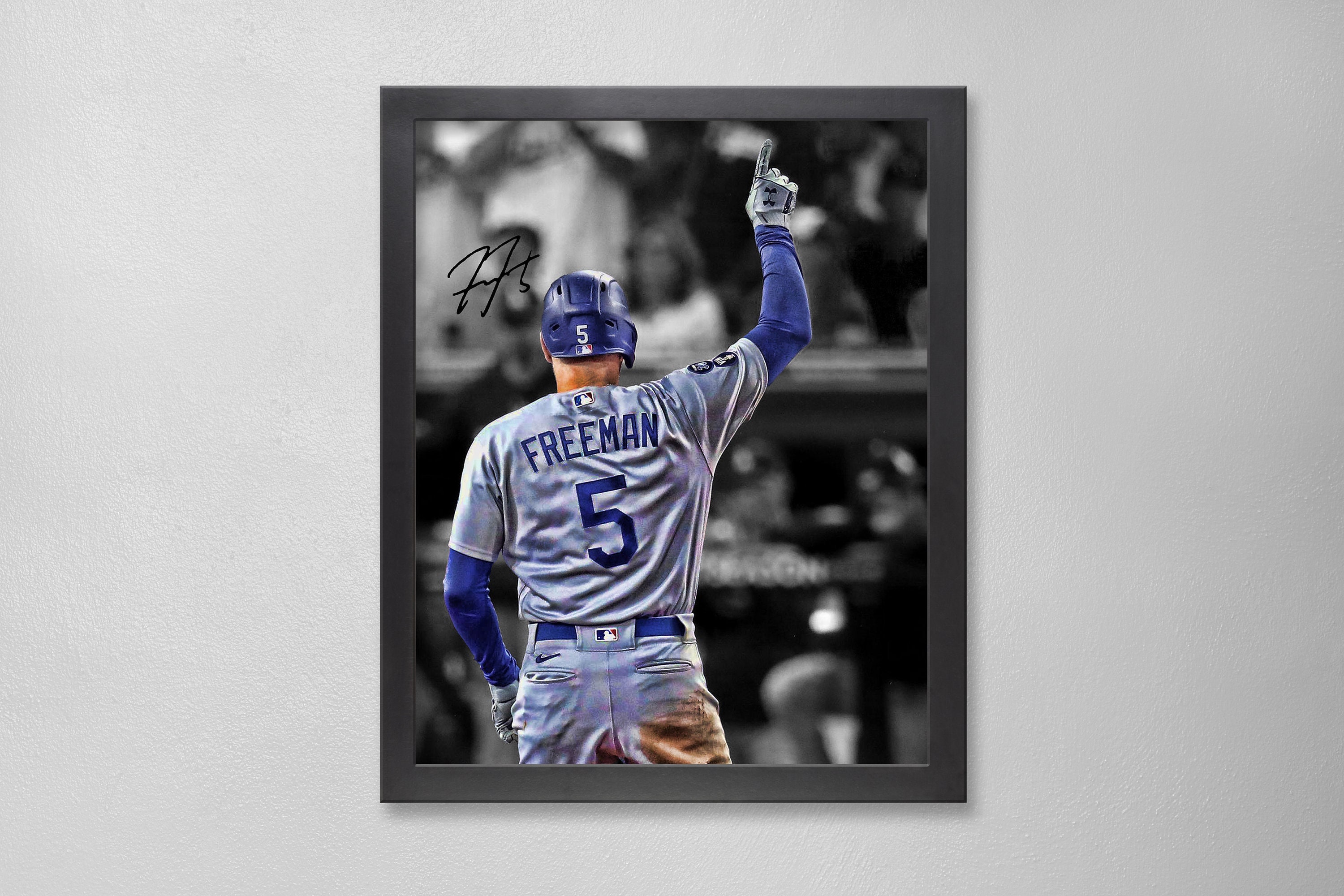 Freddie Freeman Los Angeles Dodgers Poster Art Autographed MLB 4x6, 5x7, 8x10, 9x12, 11x14, 16x20, 18x24, 24x36 Personalized Gifts  BDAY