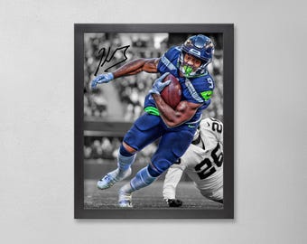 Kenneth Walker III Autographed Style Poster: Seattle Seahawks NFL Personalized Art
