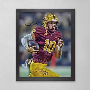 Sam Leavitt Arizona State Sun Devils Poster Art Autographed NCAA 4x6, 5x7, 8x10, 9x12, 11x14, 16x20, 18x24, 24x36 Personalized Gifts Bday