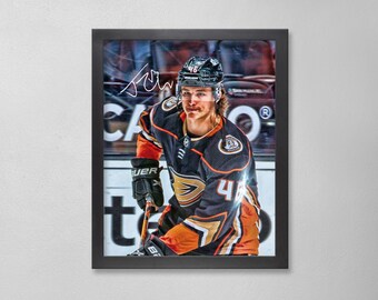 Trevor Zegras Autographed Style Poster: Anaheim Ducks NHL Personalized Art