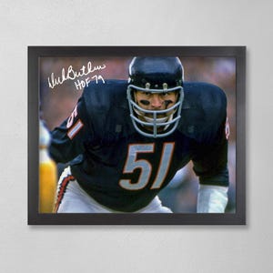 Dick Butkus Autographed Poster: Chicago Bears NFL Art
